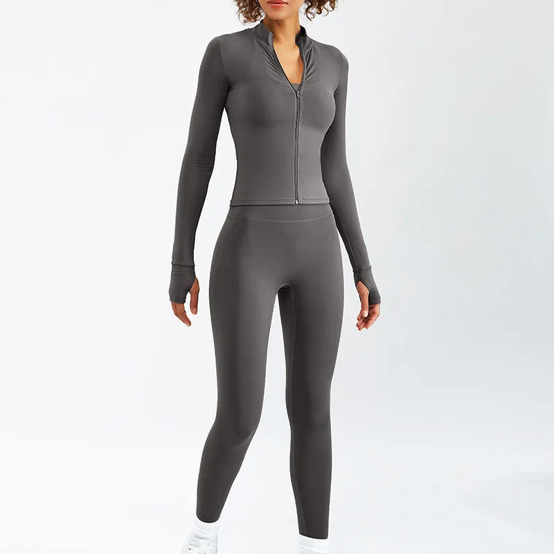tenue de pilates gris