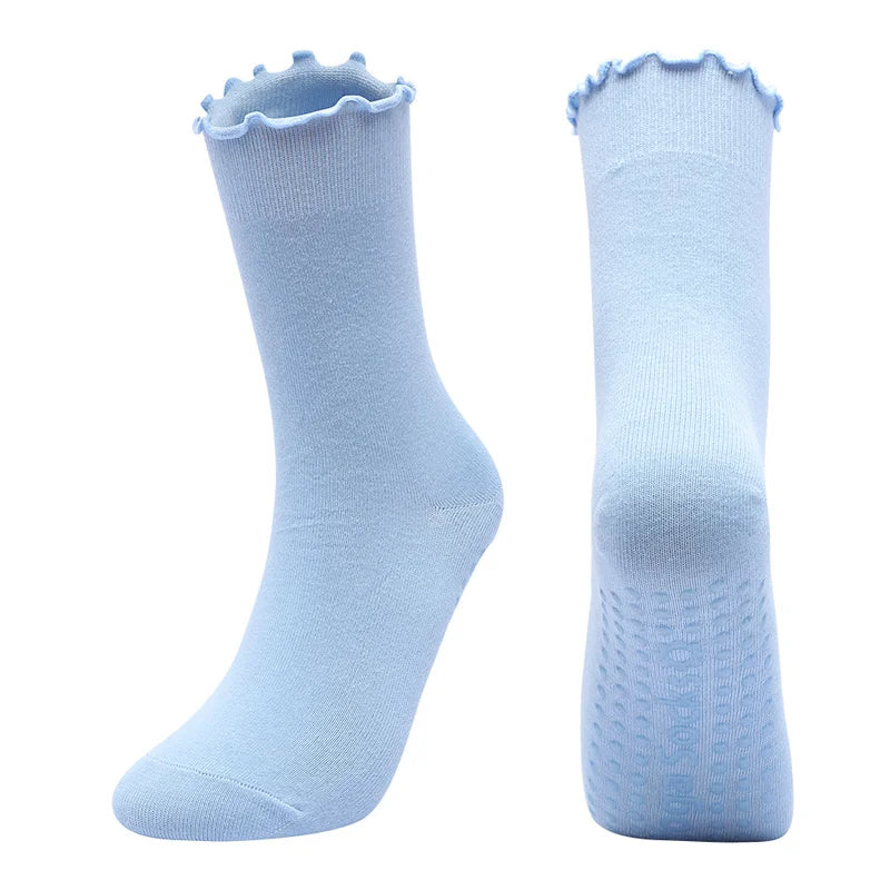 chaussettes de pilates femme bleu