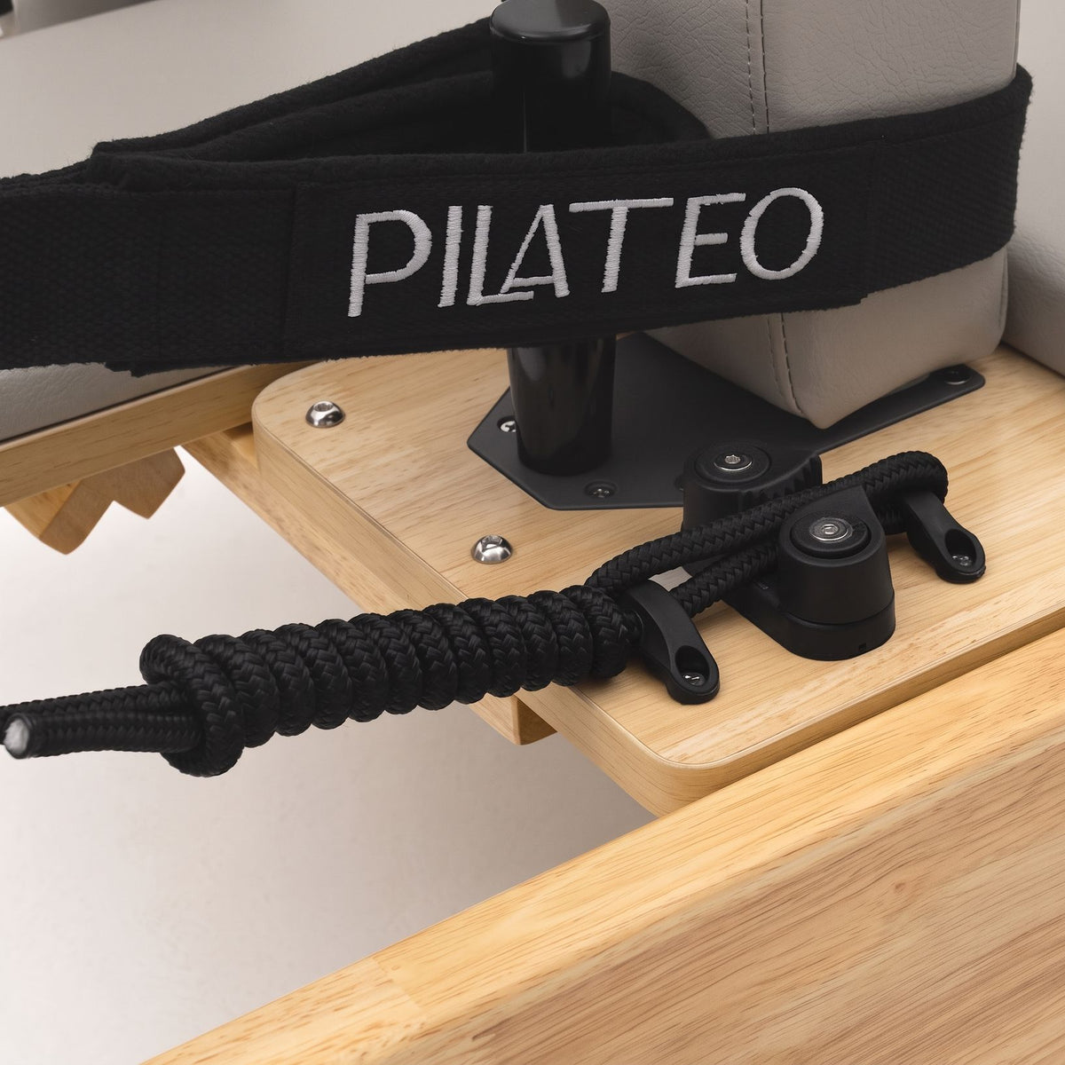 Pilates reformer classique gris perle, taquets de corde