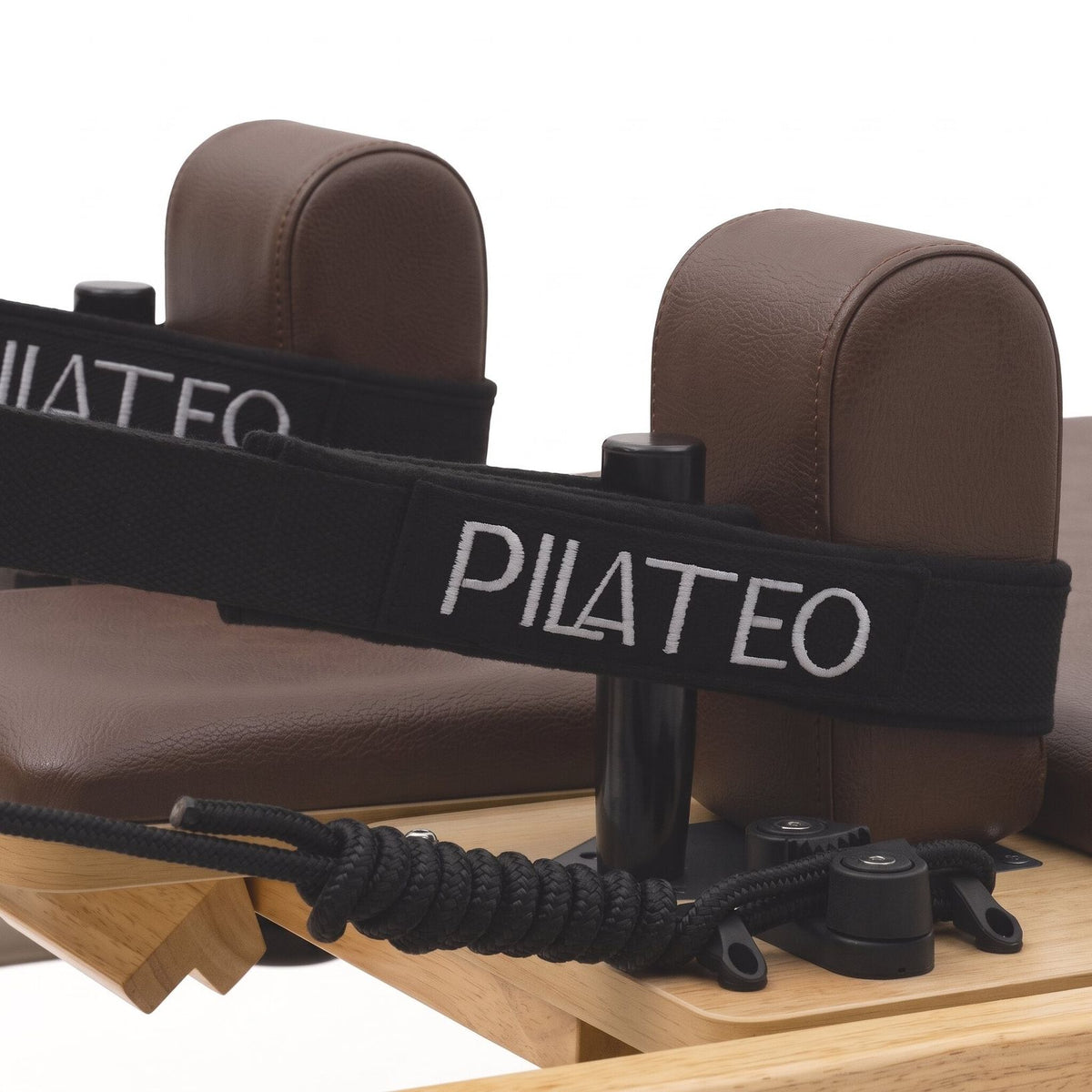 Pilates reformer classique moka, sangles de pieds