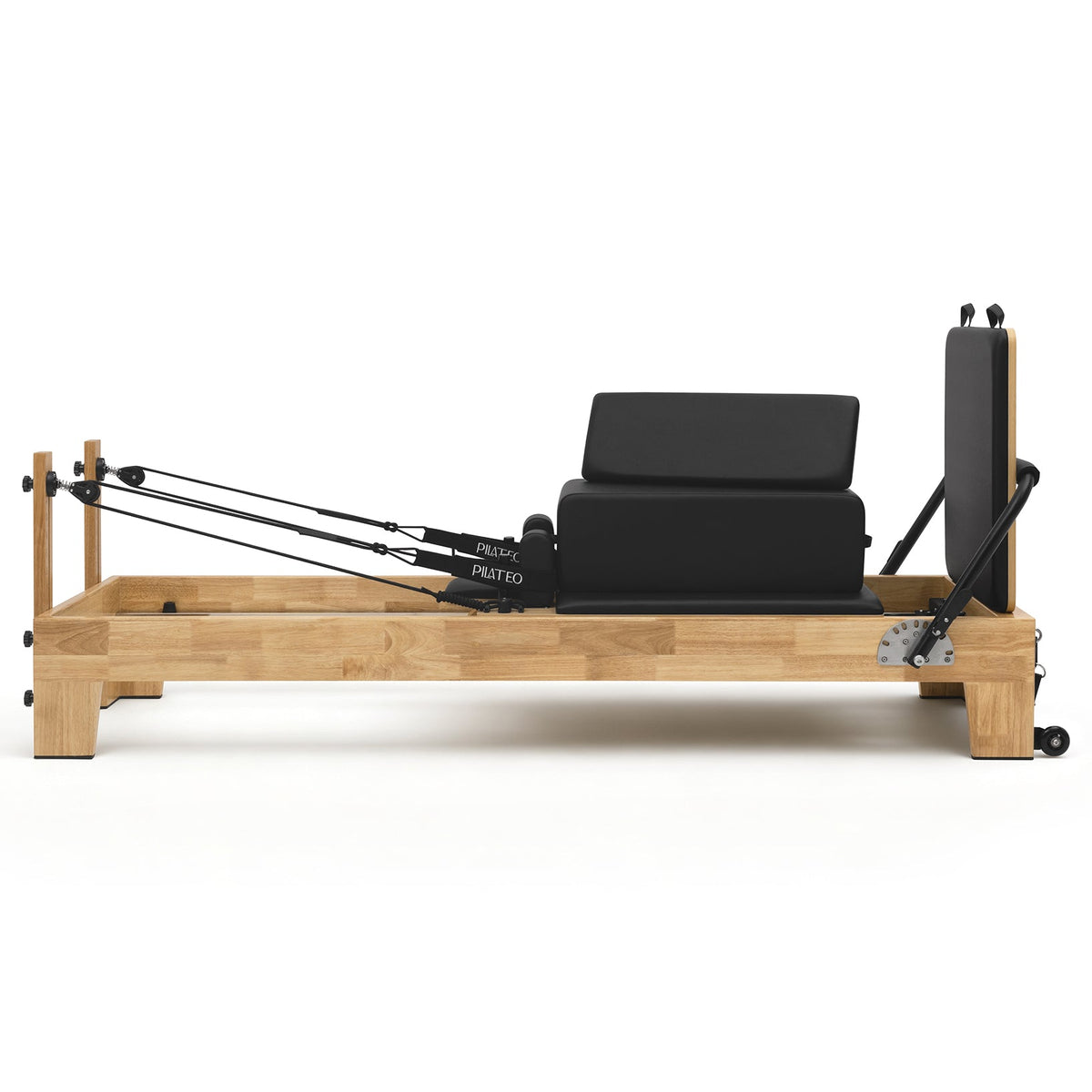Pilates reformer classique noir, vue latérale