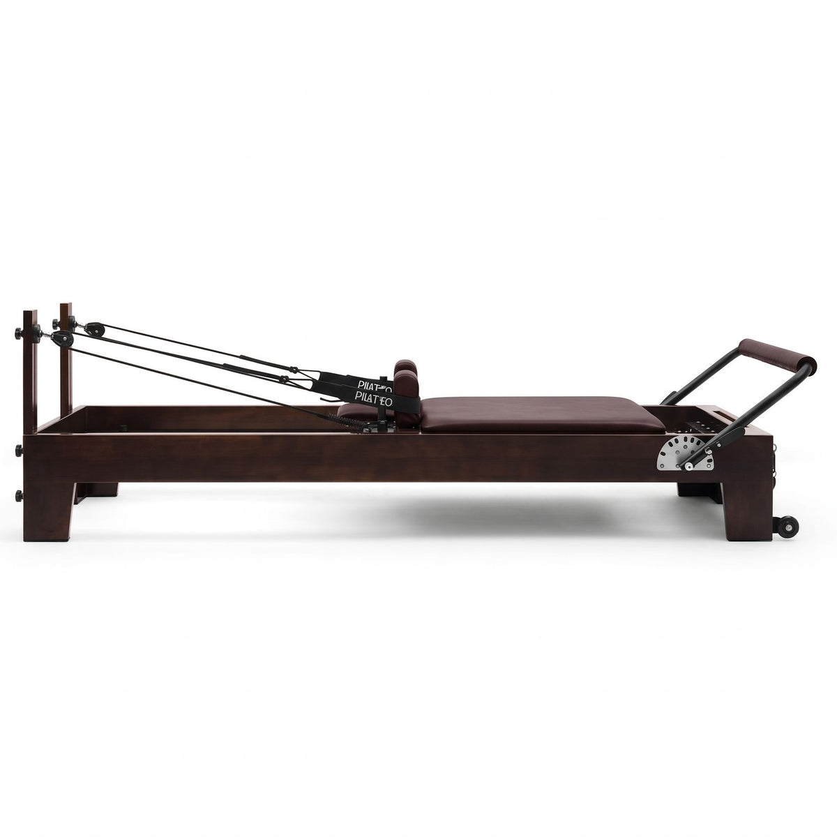 Pilates reformer Prestige bordeaux, vue latérale
