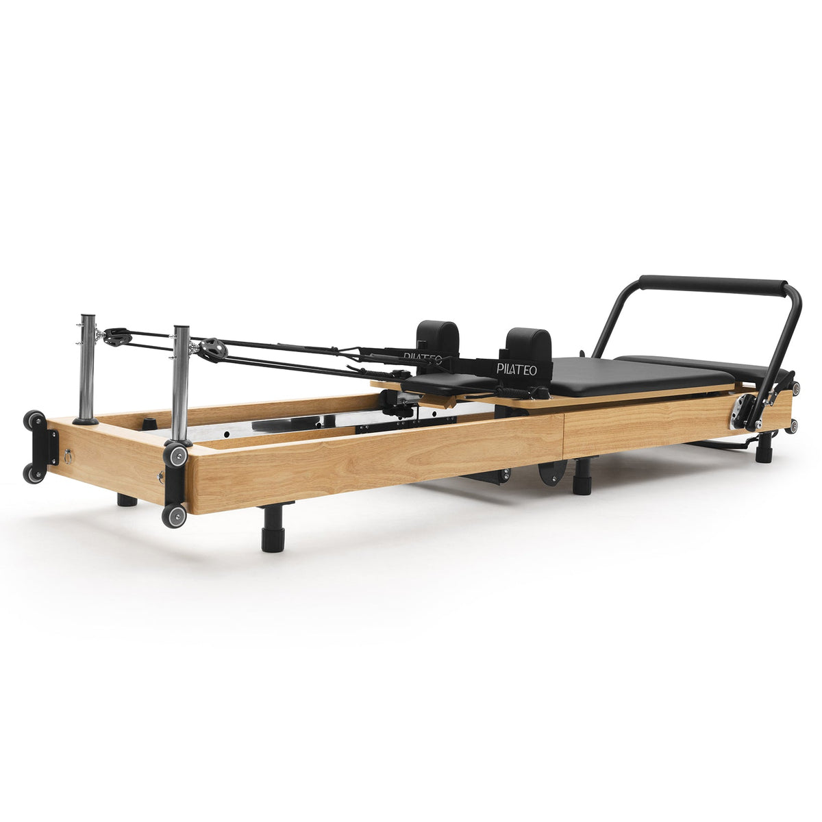 Pilates reformer pliable Flexi noir, vue de trois quarts