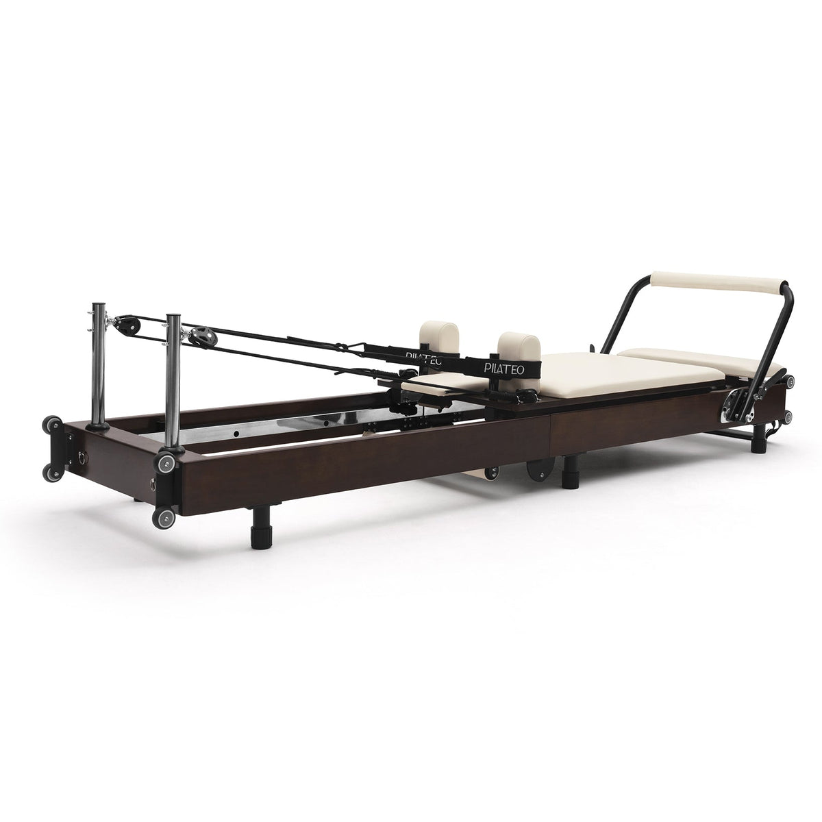 Pilates reformer pliable Flexi Prestige blanc lacté, vue de trois quarts