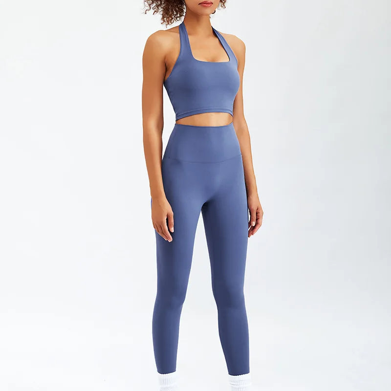 tenue de pilates bleu