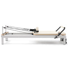 Pilates reformer aluminium blanc lacté, vue latérale