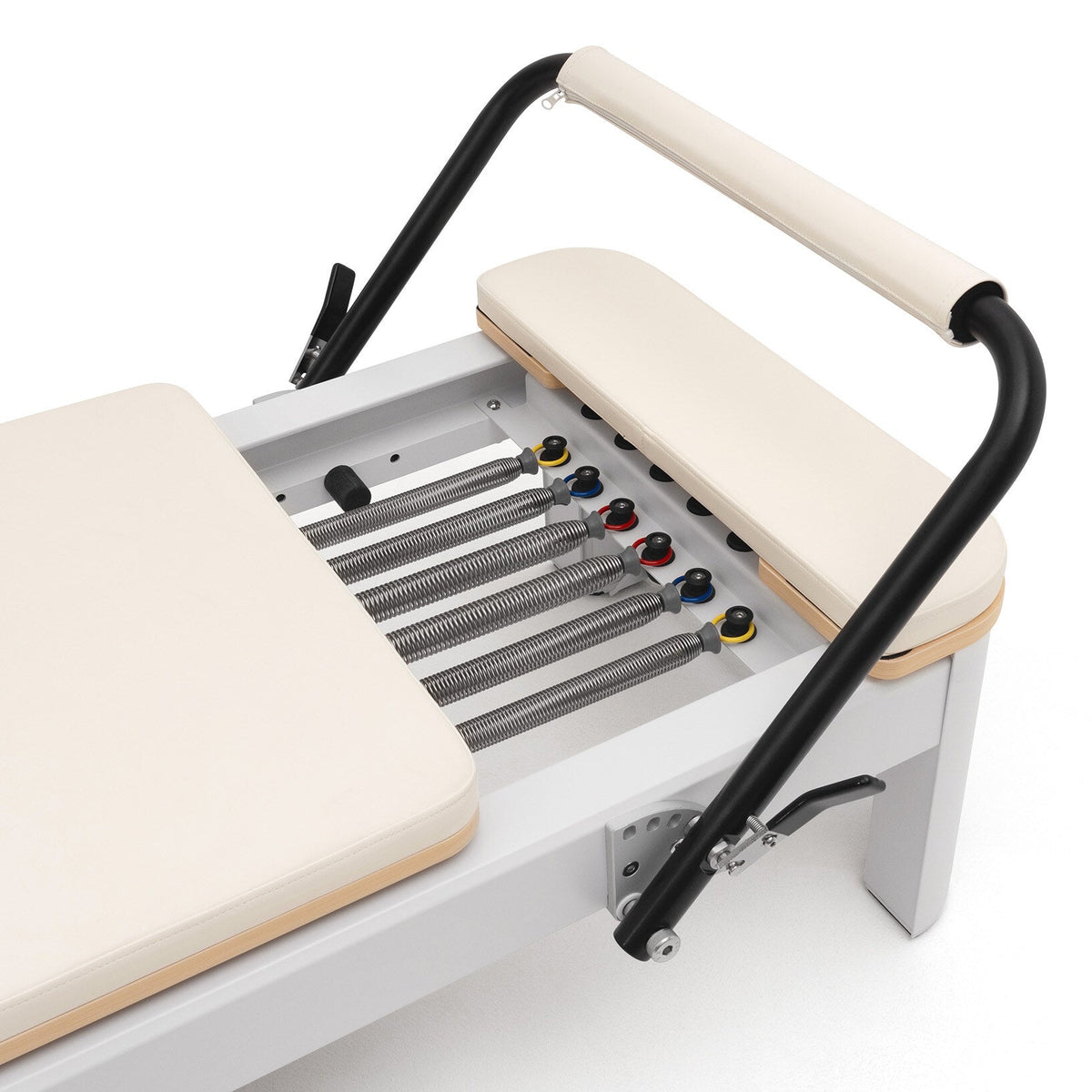 Pilates reformer aluminium blanc lacté, ressorts