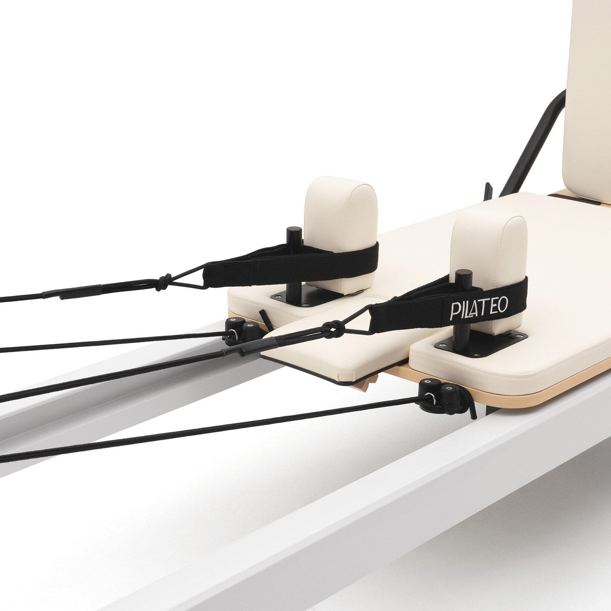 Pilates reformer aluminium blanc lacté, sangles