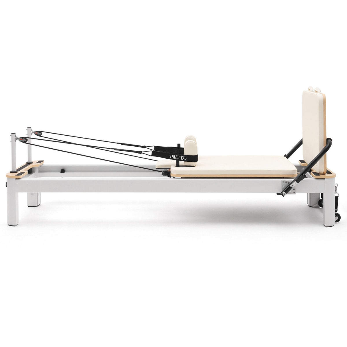 Pilates reformer aluminium blanc lacté, dossier
