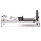 Pilates reformer aluminium noir, vue latérale