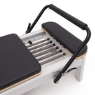 Pilates reformer aluminium noir, barre de pieds