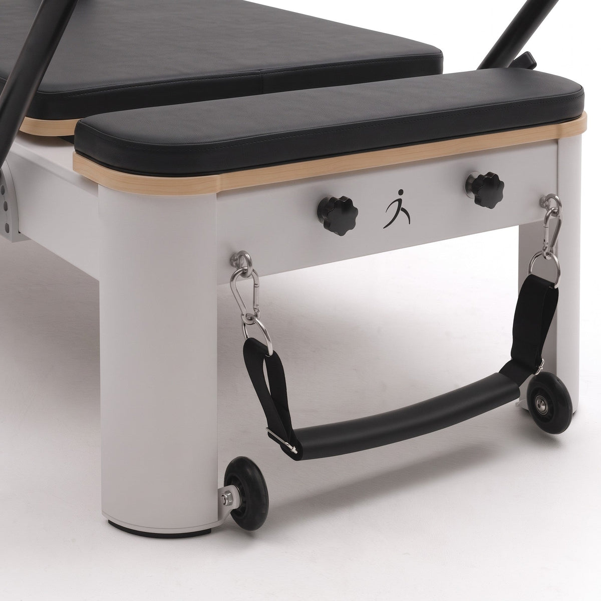 Pilates reformer aluminium noir, roues