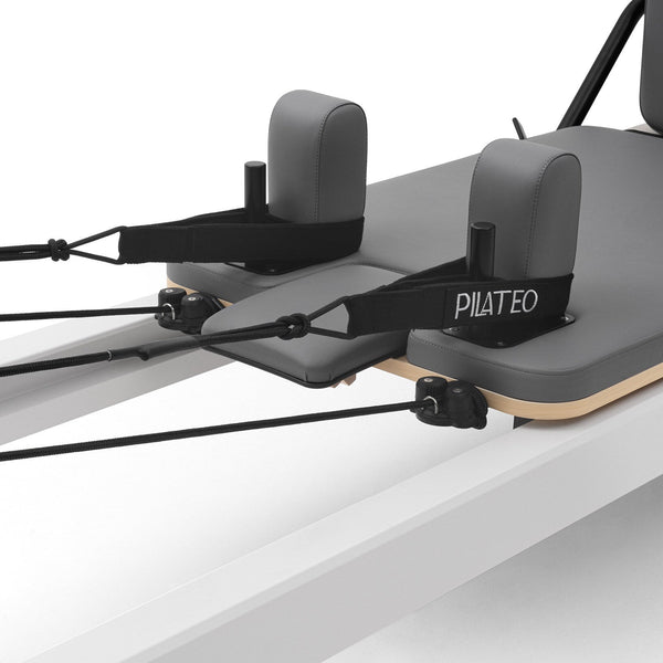 Pilates reformer aluminium gris bleuté, appuie-épaules