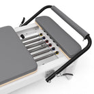 Pilates reformer aluminium gris bleuté, ressorts