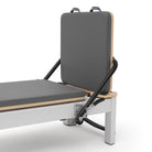 Pilates reformer aluminium gris bleuté, dossier