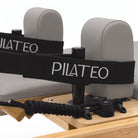 Pilates reformer classique gris perle, appuie-épaules et sangles