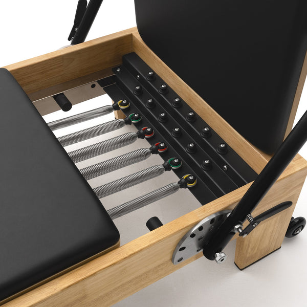 Pilates reformer classique noir, ressorts