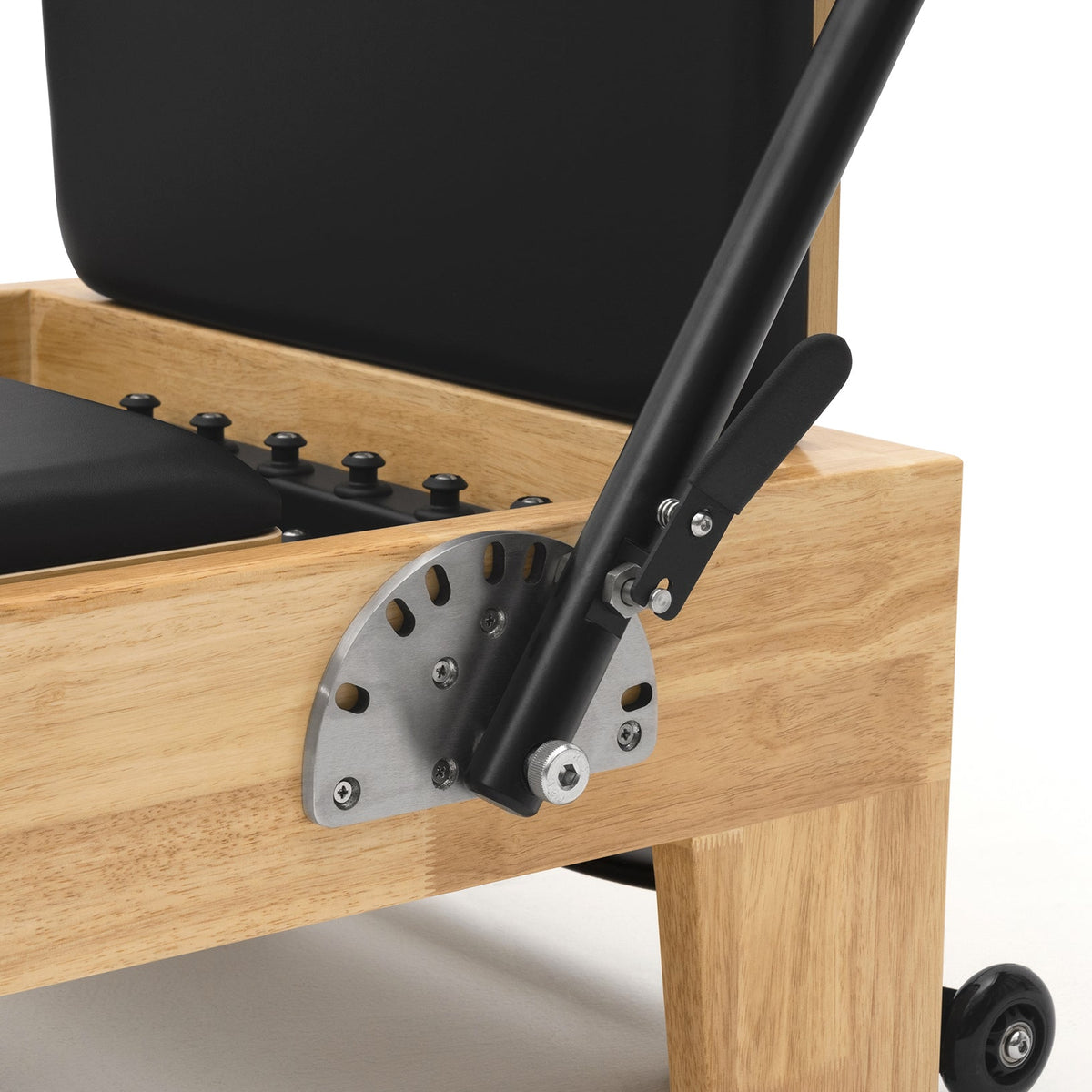 Pilates reformer classique noir, barre de pieds