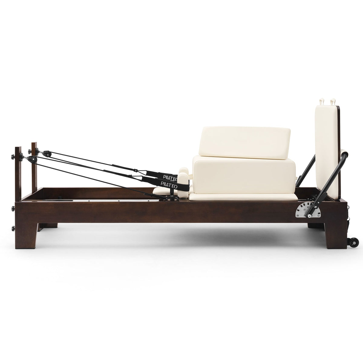 Pilates reformer Prestige blanc lacté, vue latérale