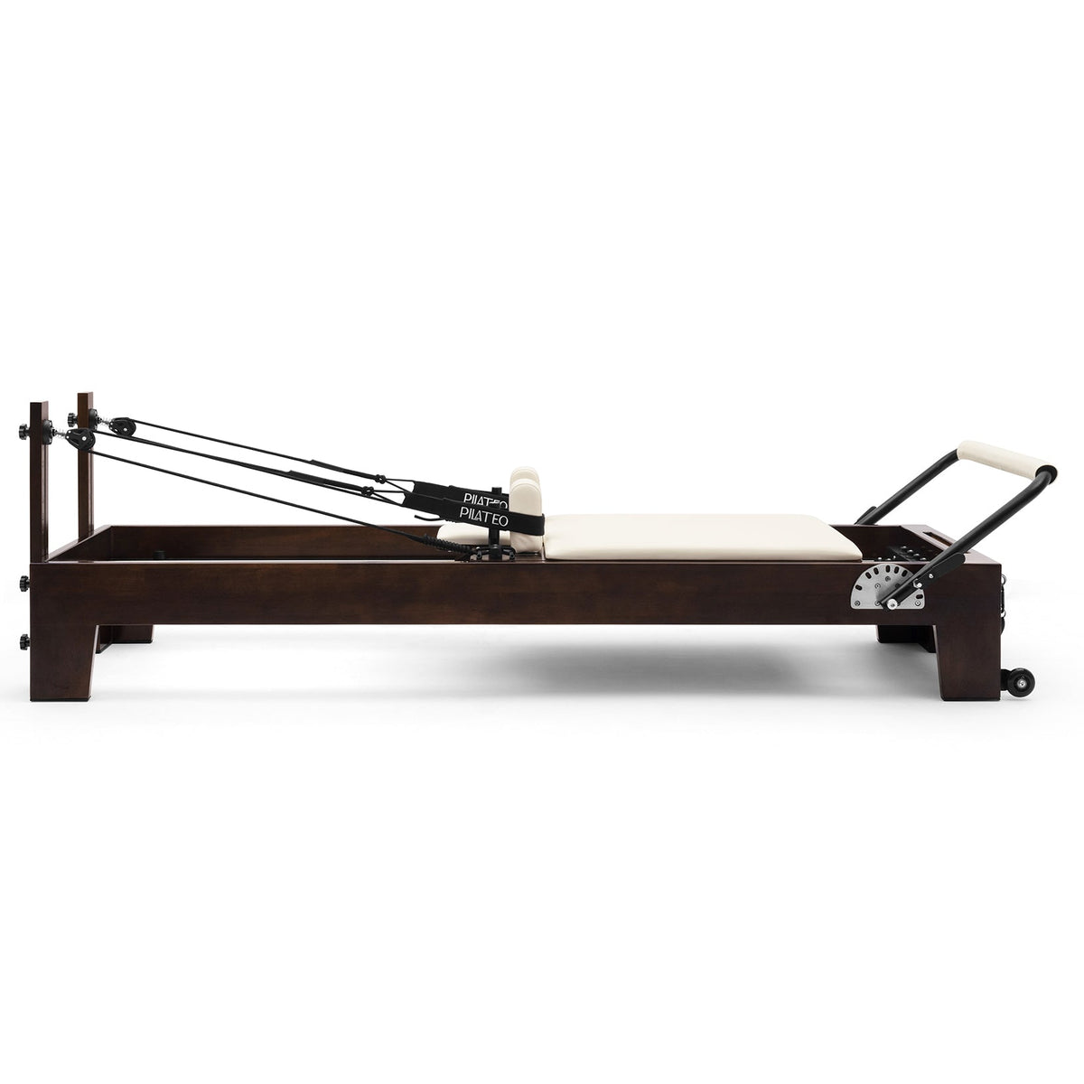 Pilates reformer Prestige blanc lacté, vue latérale