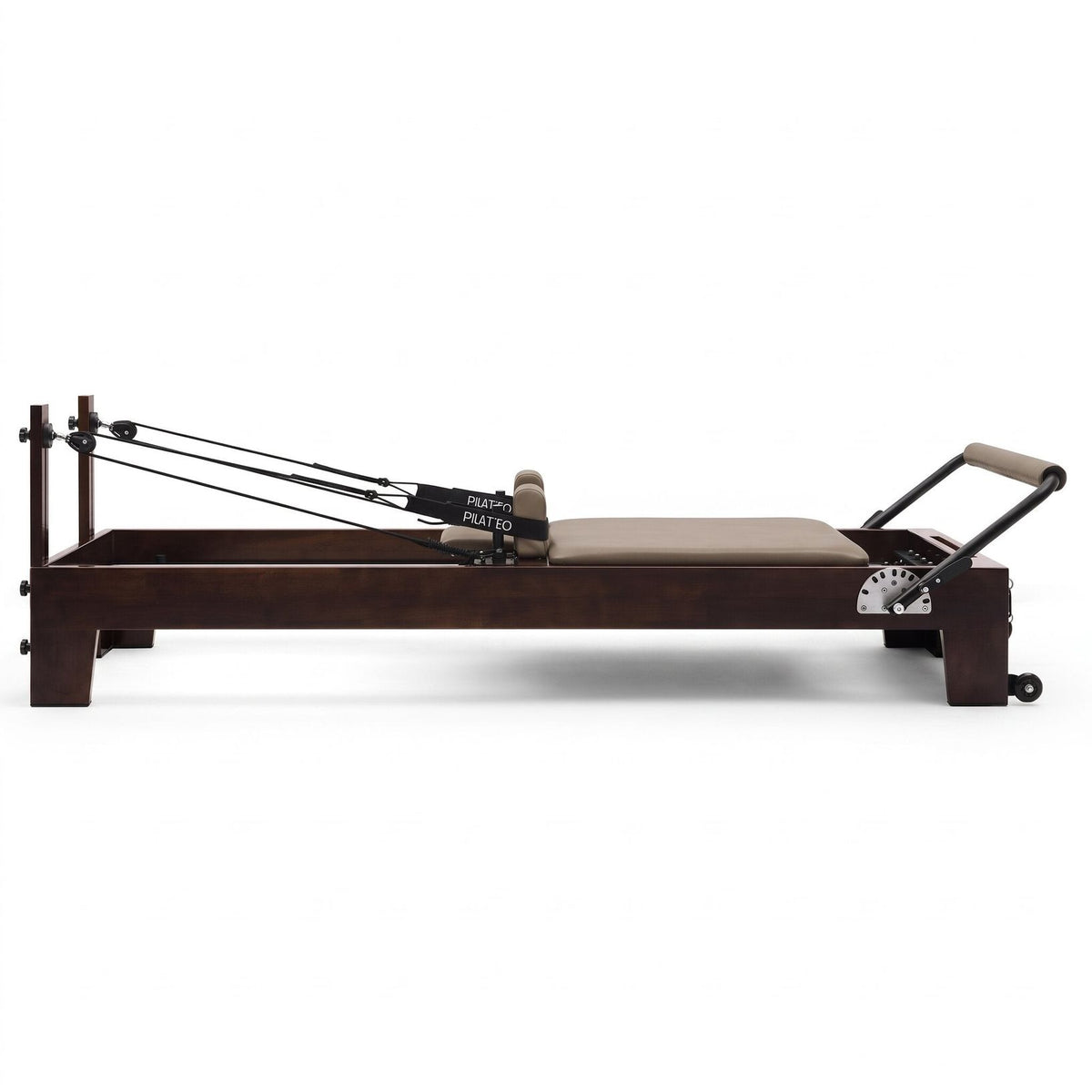 Pilates reformer Prestige taupe, vue latérale