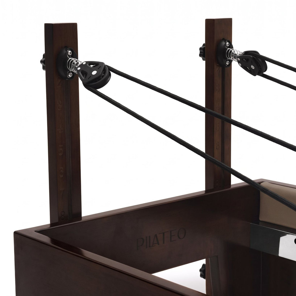 Pilates reformer Prestige taupe, poulies