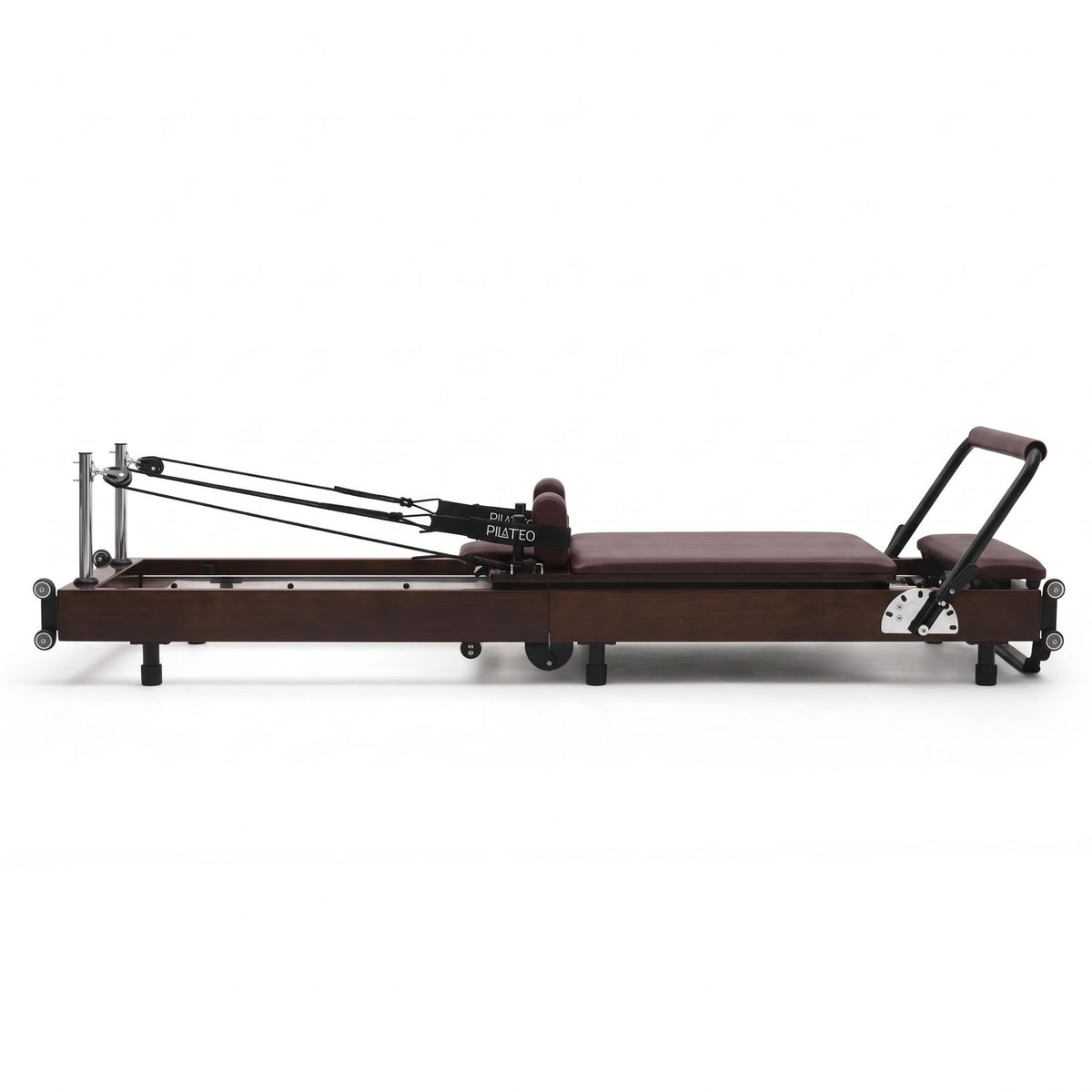 Pilates reformer pliable Flexi espresso bordeaux, vue latérale