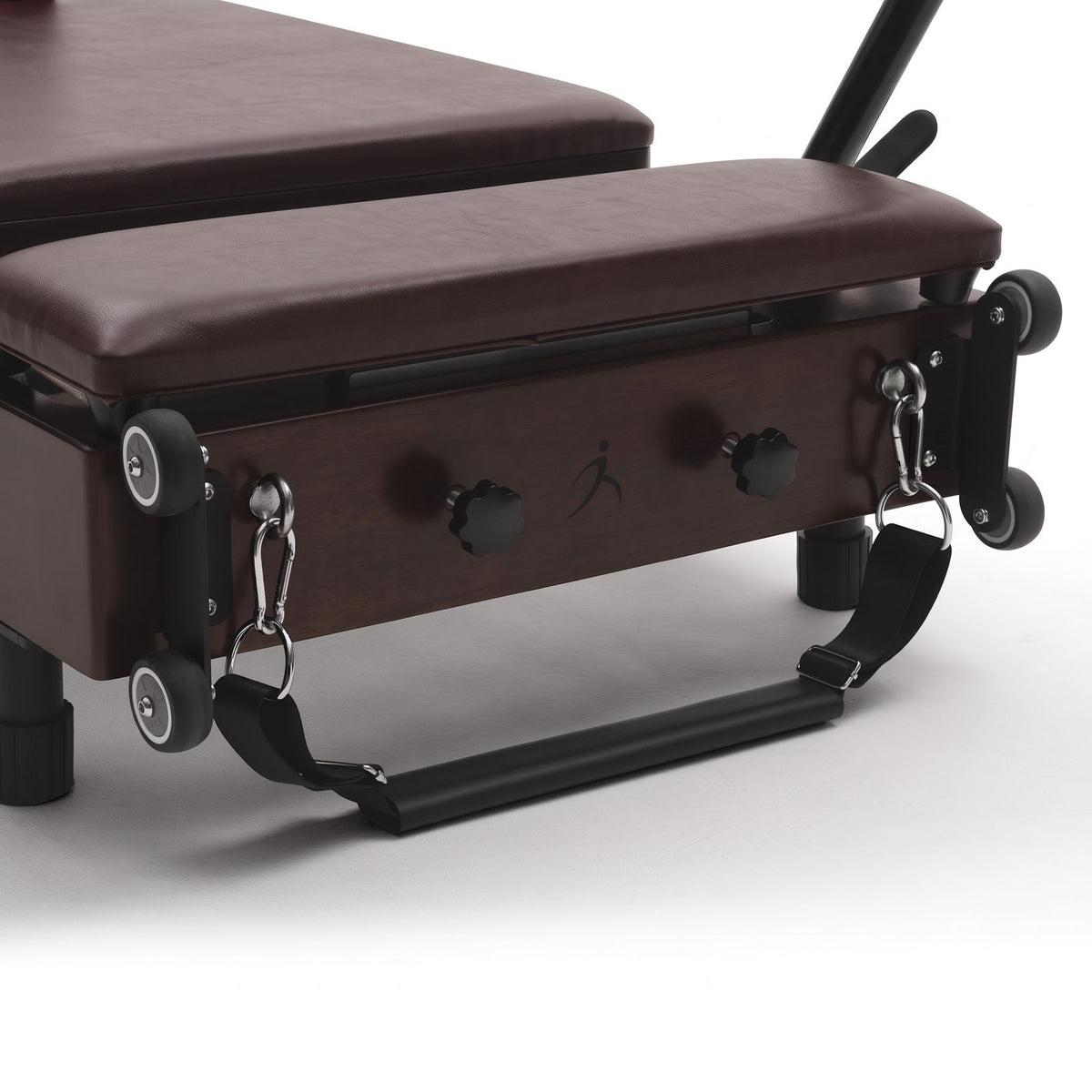 Pilates reformer pliable Flexi espresso bordeaux, roues