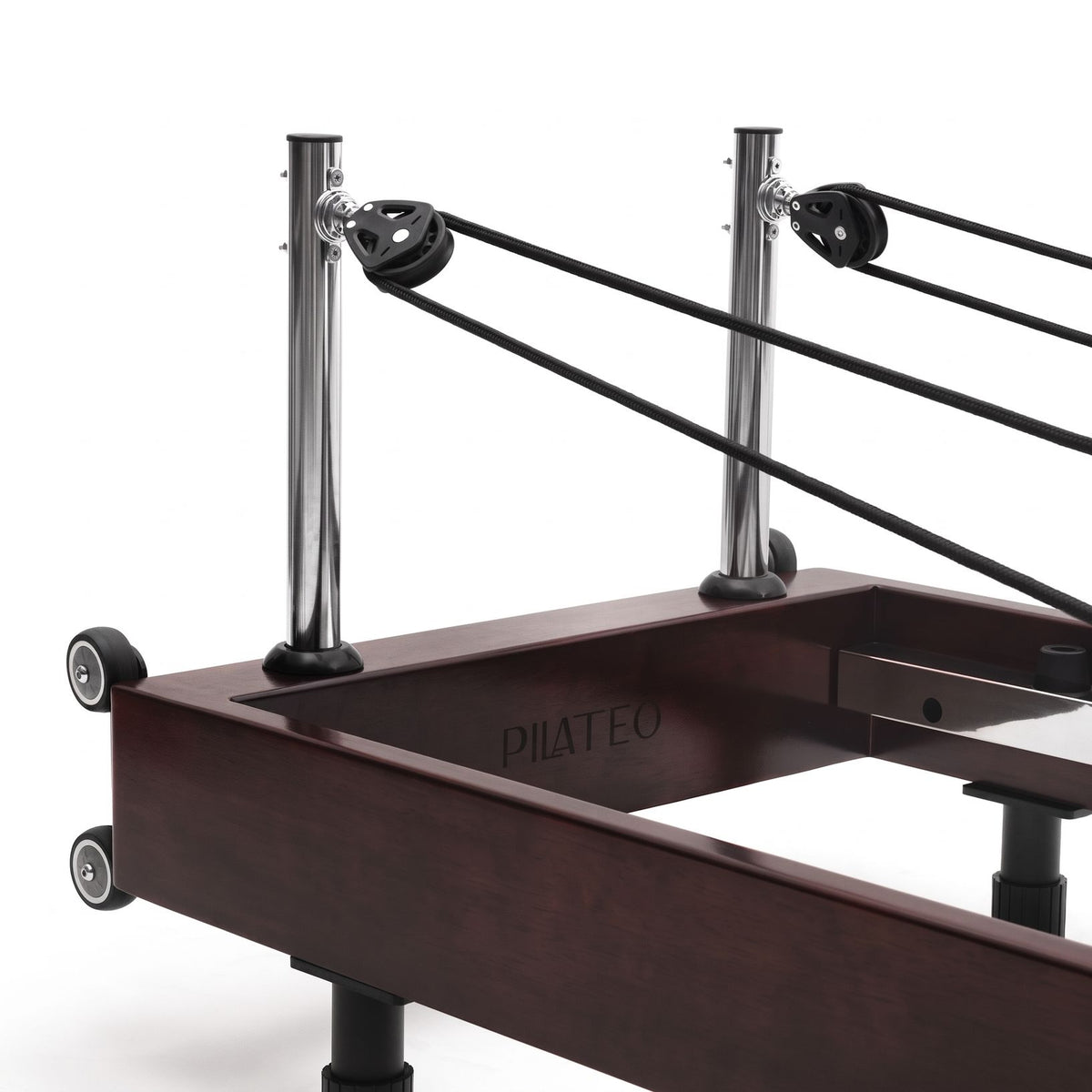 Pilates reformer pliable Flexi espresso bordeaux, poulies