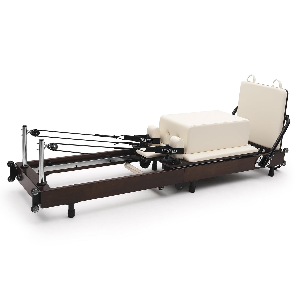 Pilates reformer pliable Flexi Prestige blanc lacté, vue de trois quarts