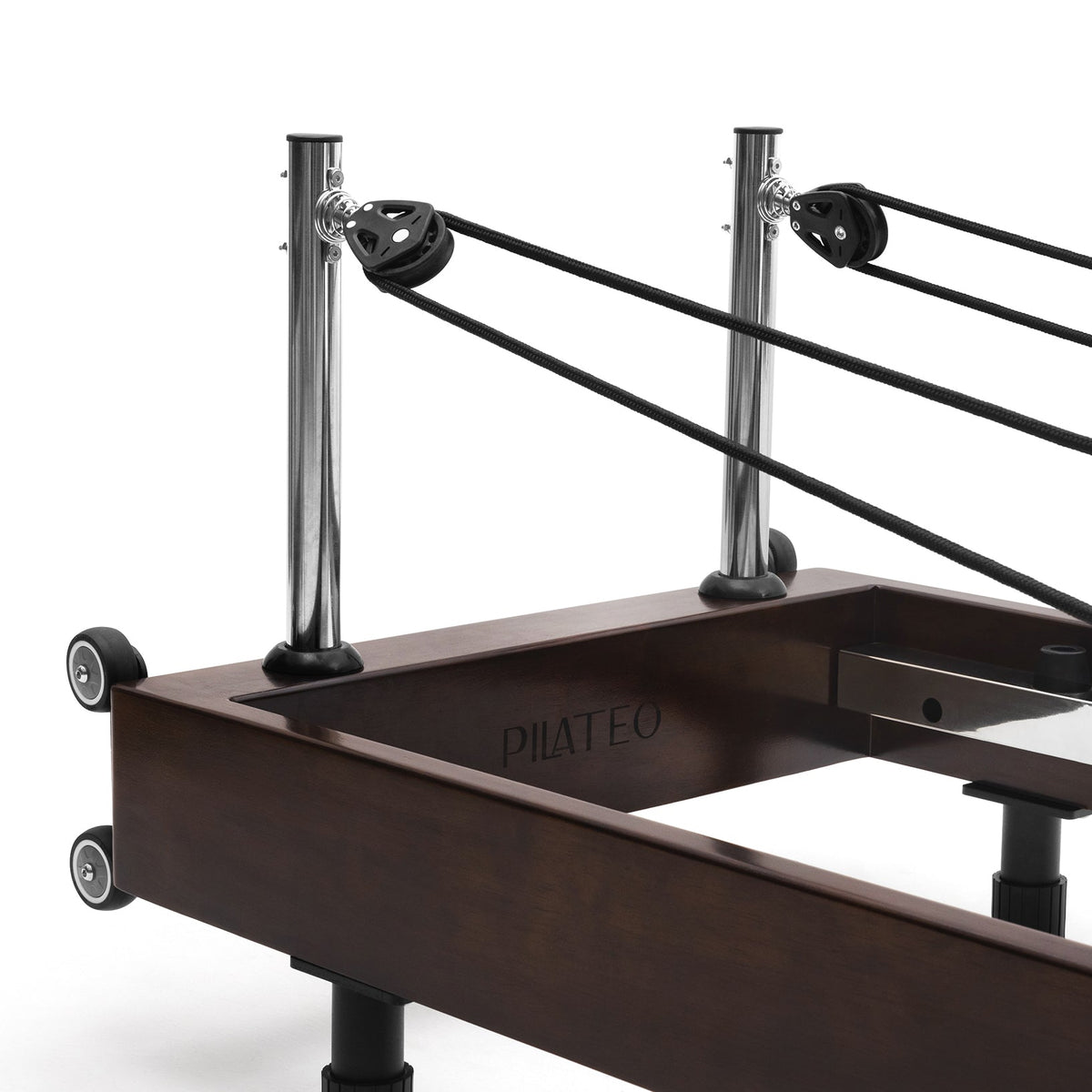 Pilates reformer pliable Flexi Prestige blanc lacté, poulies